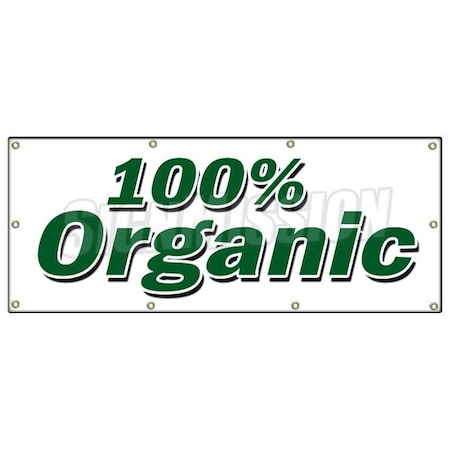 Signmission ORGANIC BANNER SIGN vegetarian vegan gmo produce healthy fruit veg B-96 Organic